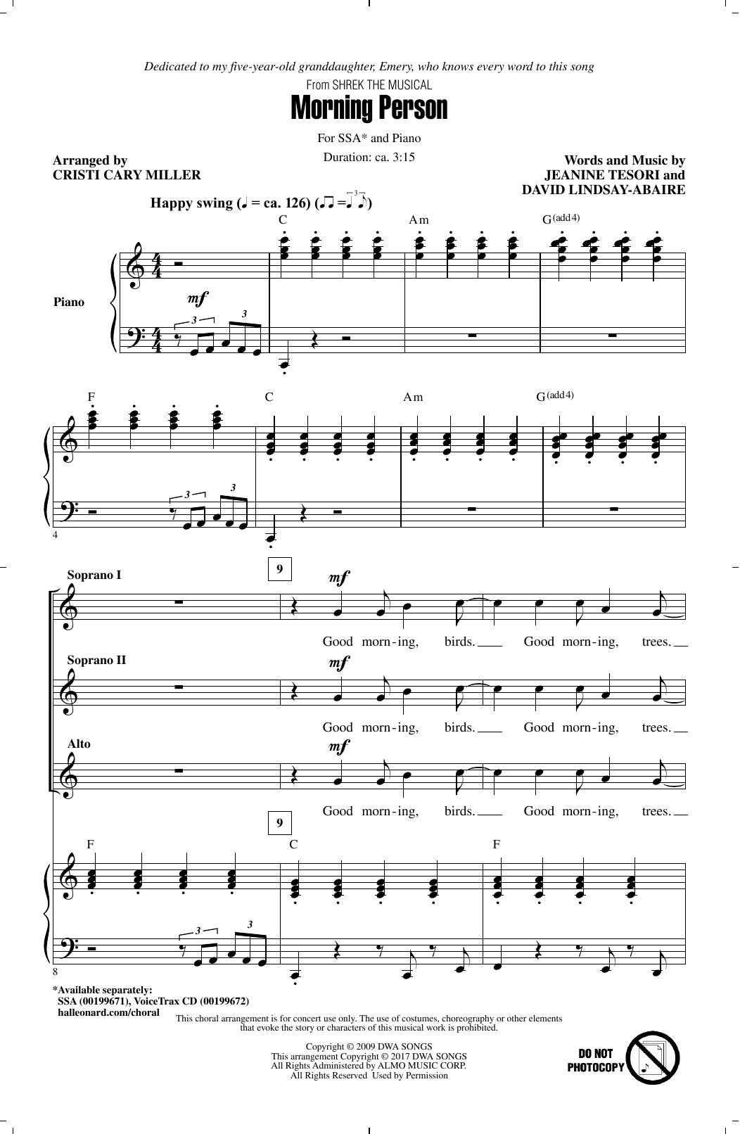 Download Cristi Cary Miller Morning Person Sheet Music