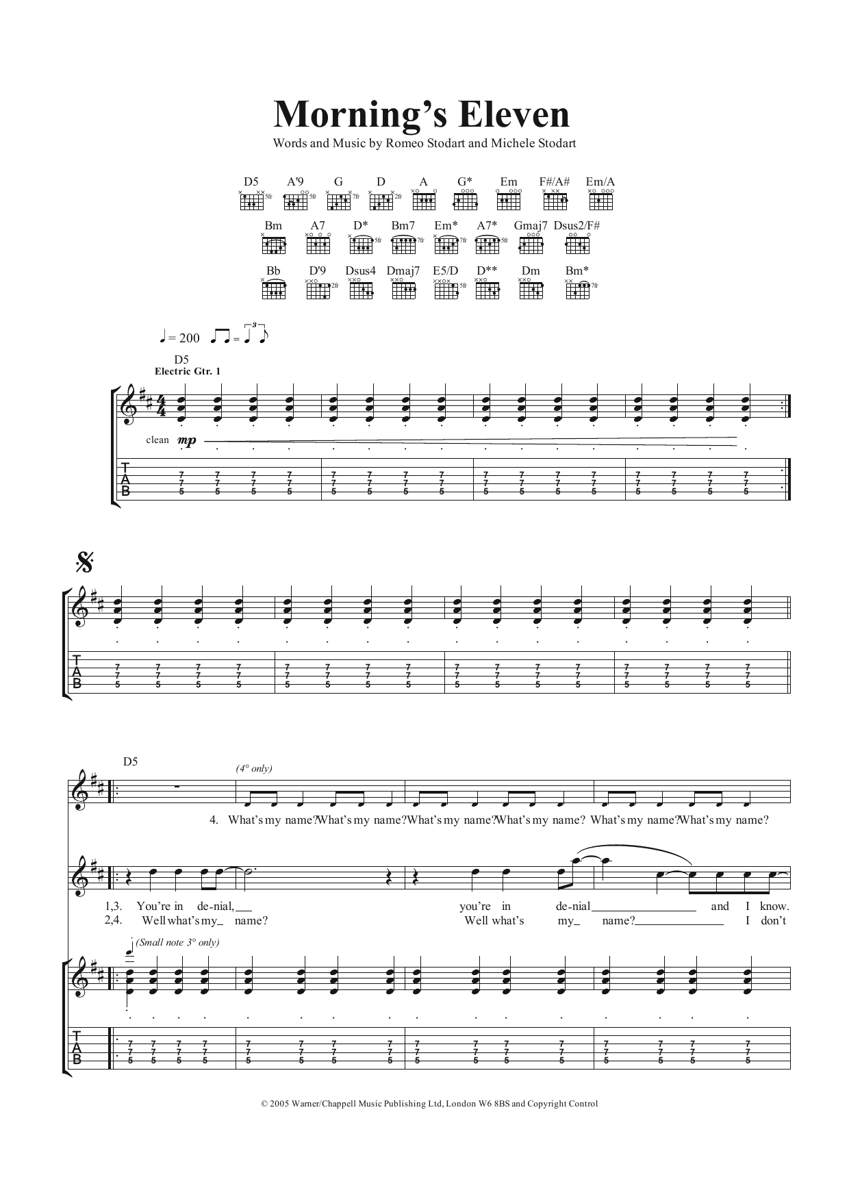 Download The Magic Numbers Mornings Eleven Sheet Music