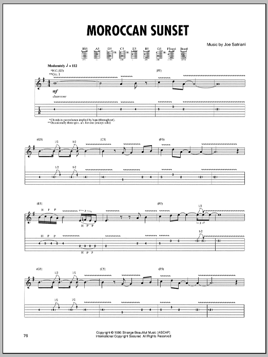 Download Joe Satriani Moroccan Sunset Sheet Music