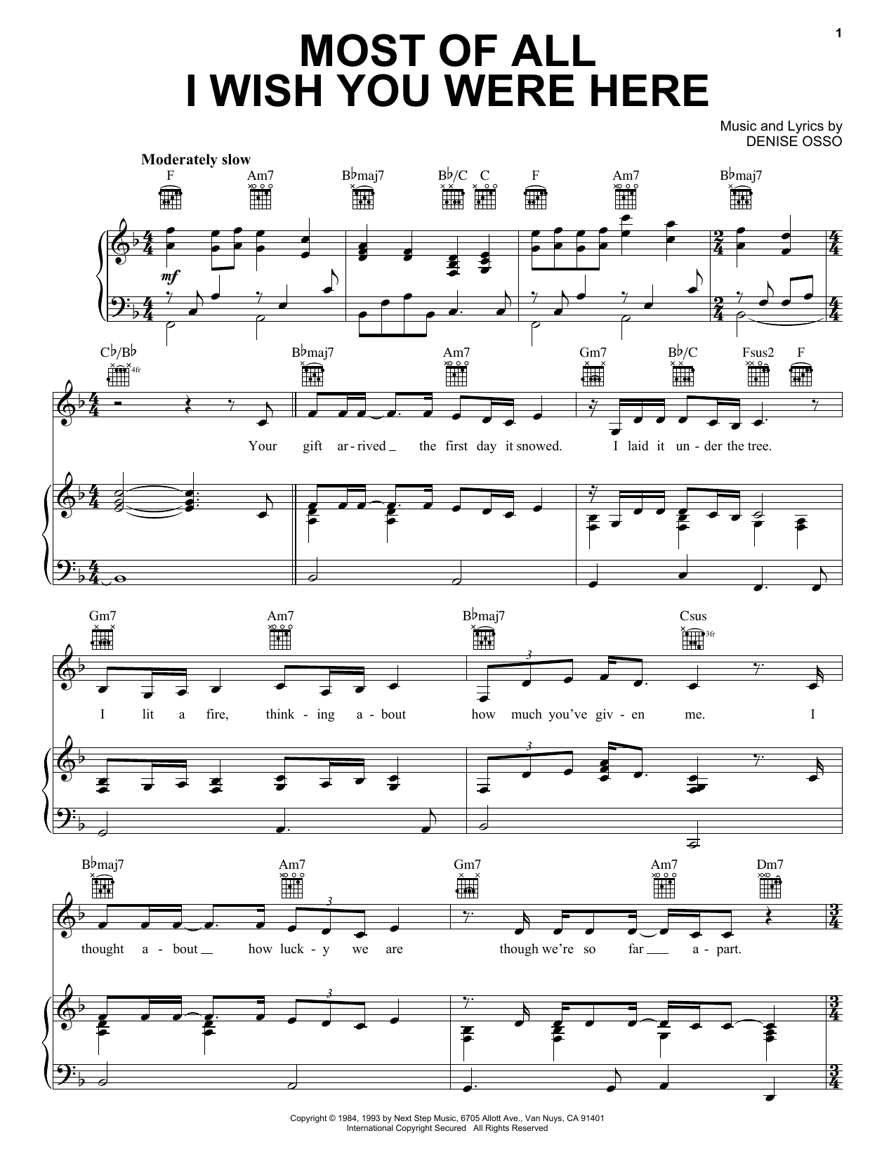 Download Kathie Lee Gifford Most Of All I Wish You Were Here Sheet Music