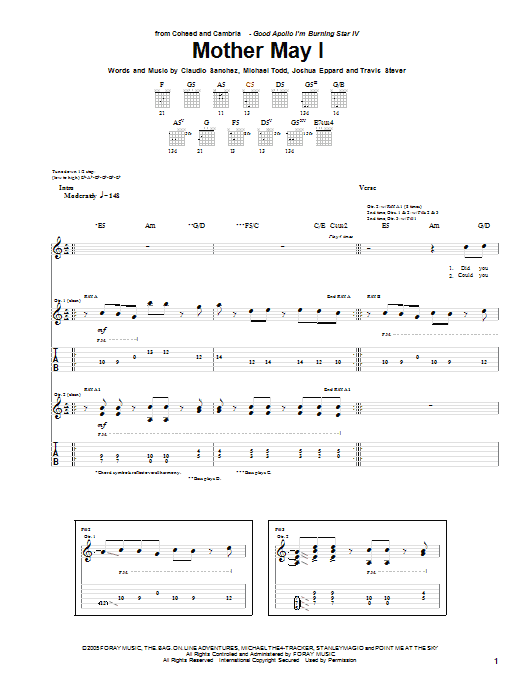 Download Coheed And Cambria Mother May I Sheet Music