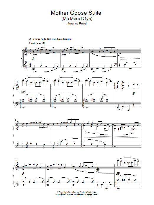 Download Maurice Ravel Mother Goose Suite Sheet Music