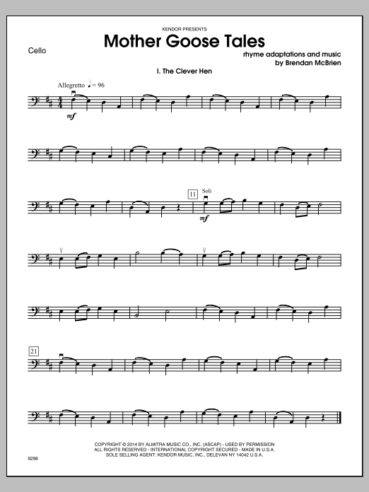 Download Brendan McBrien Mother Goose Tales - Cello Sheet Music
