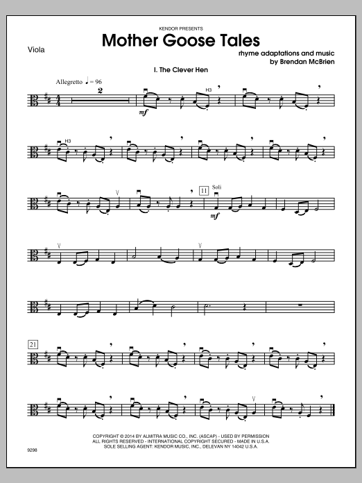 Download Brendan McBrien Mother Goose Tales - Viola Sheet Music
