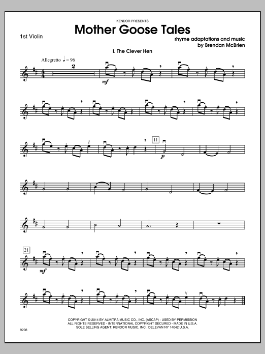 Download Brendan McBrien Mother Goose Tales - Violin 1 Sheet Music