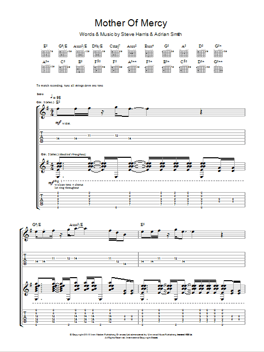 Download Iron Maiden Mother Of Mercy Sheet Music
