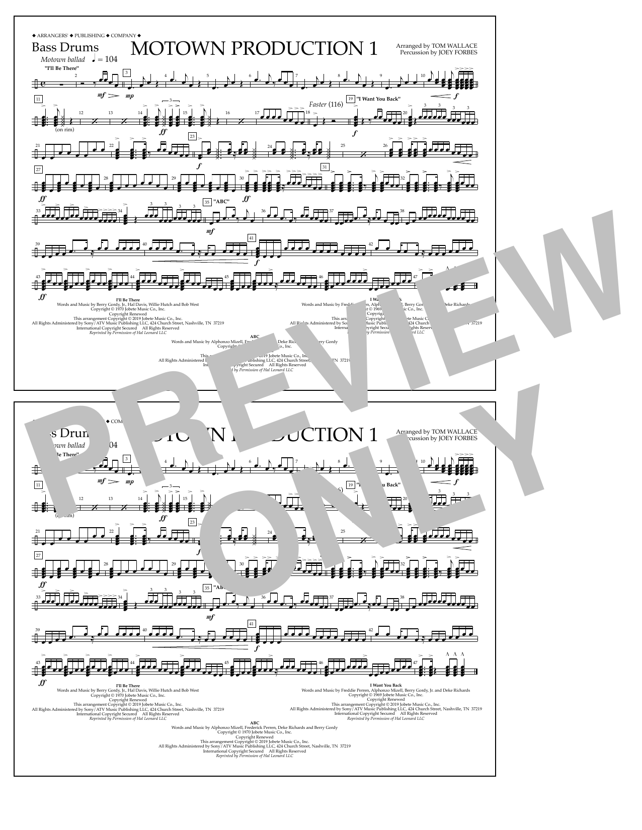 Download Jackson 5 Motown Production 1(arr. Tom Wallace) - Sheet Music