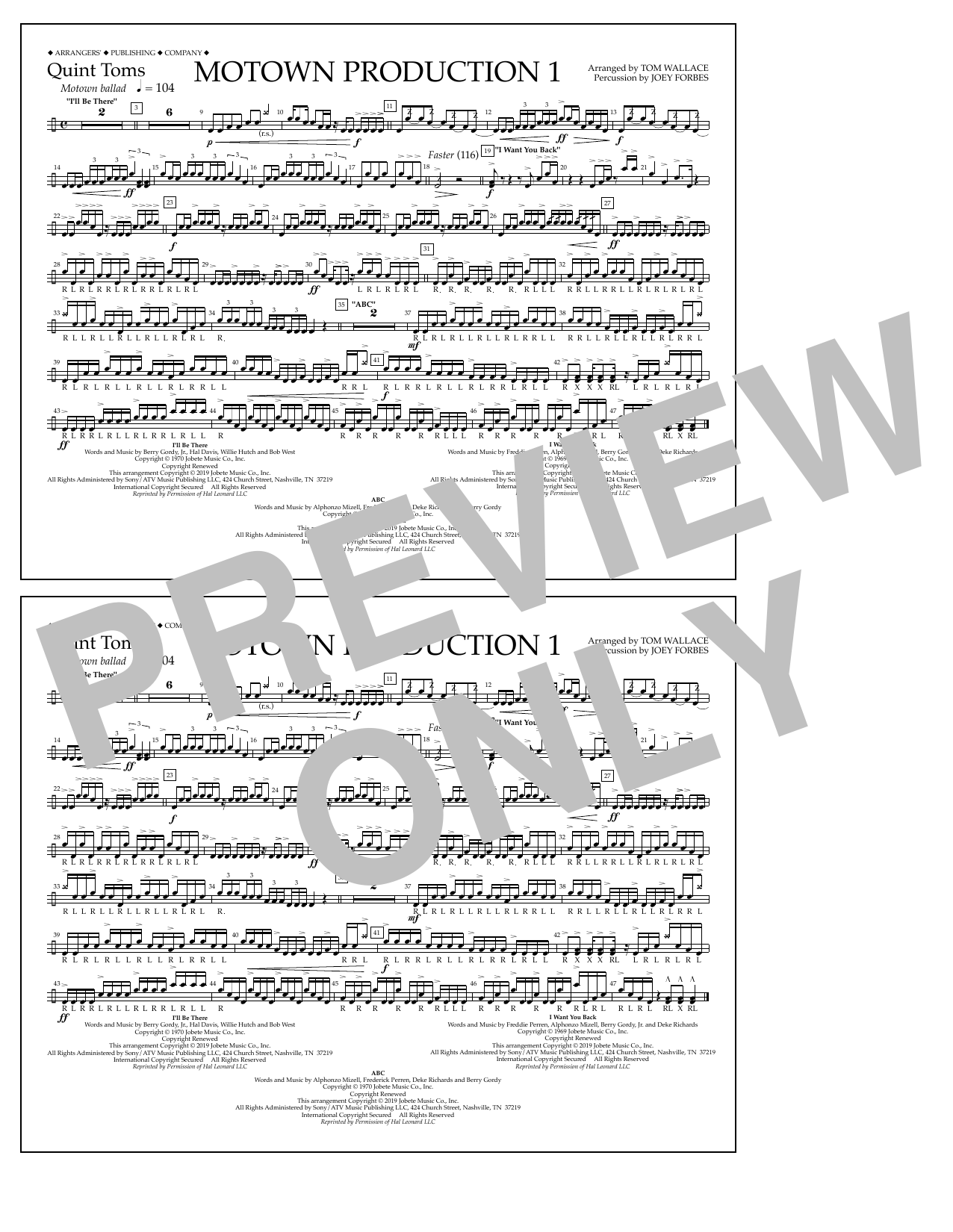 Download Jackson 5 Motown Production 1(arr. Tom Wallace) - Sheet Music
