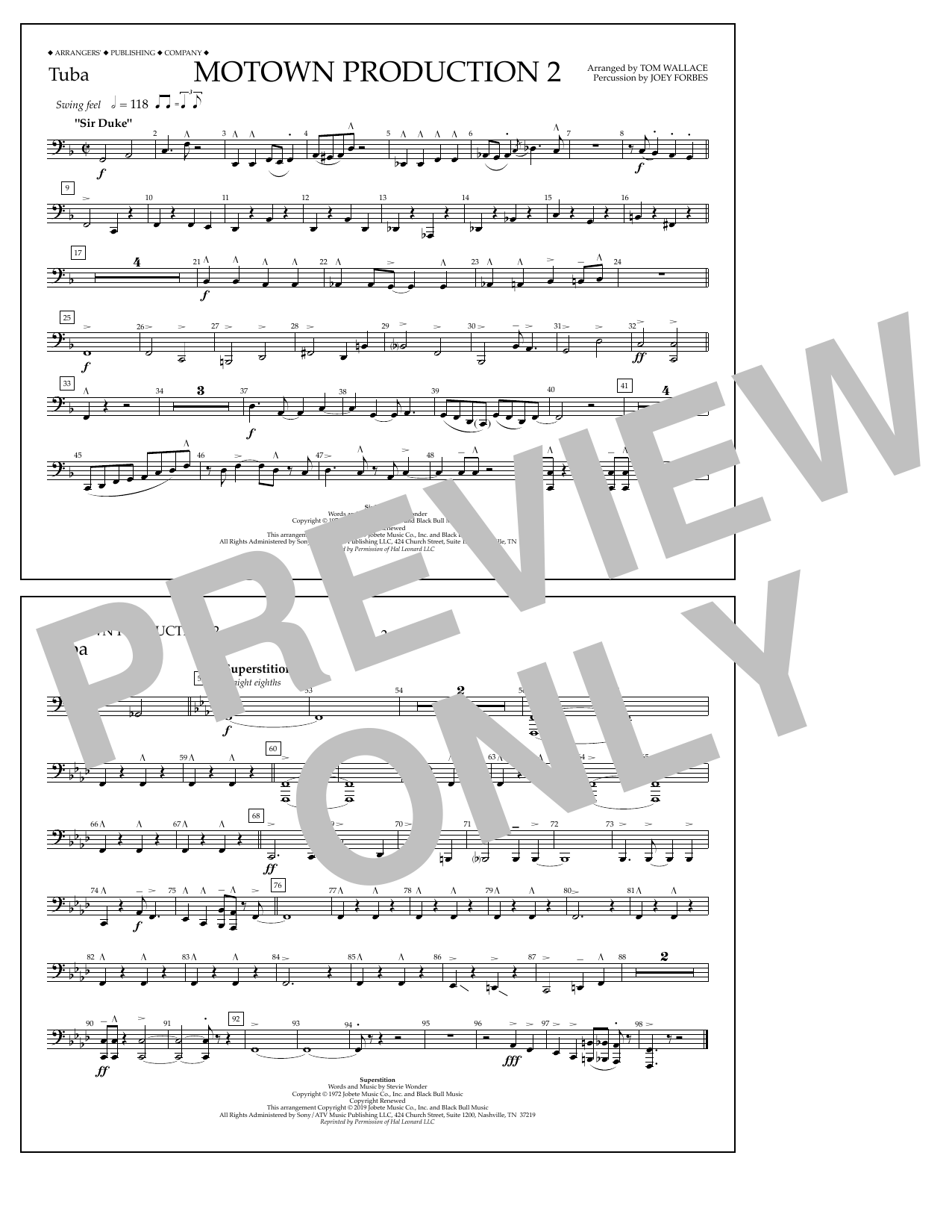 Download Stevie Wonder Motown Production 2 (arr. Tom Wallace) Sheet Music
