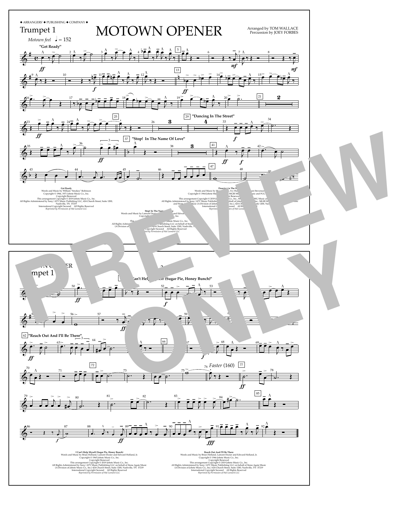 Download Various Motown Theme Show Opener (arr. Tom Wall Sheet Music