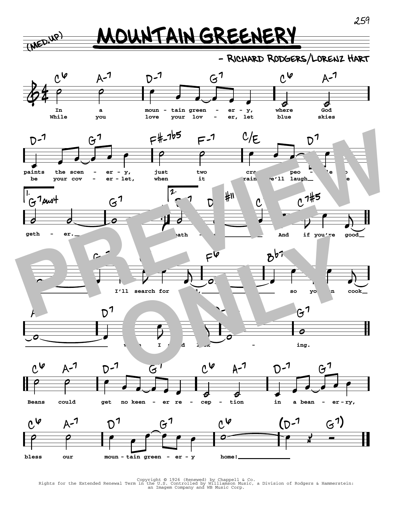 Download Rodgers & Hart Mountain Greenery (High Voice) (from Th Sheet Music
