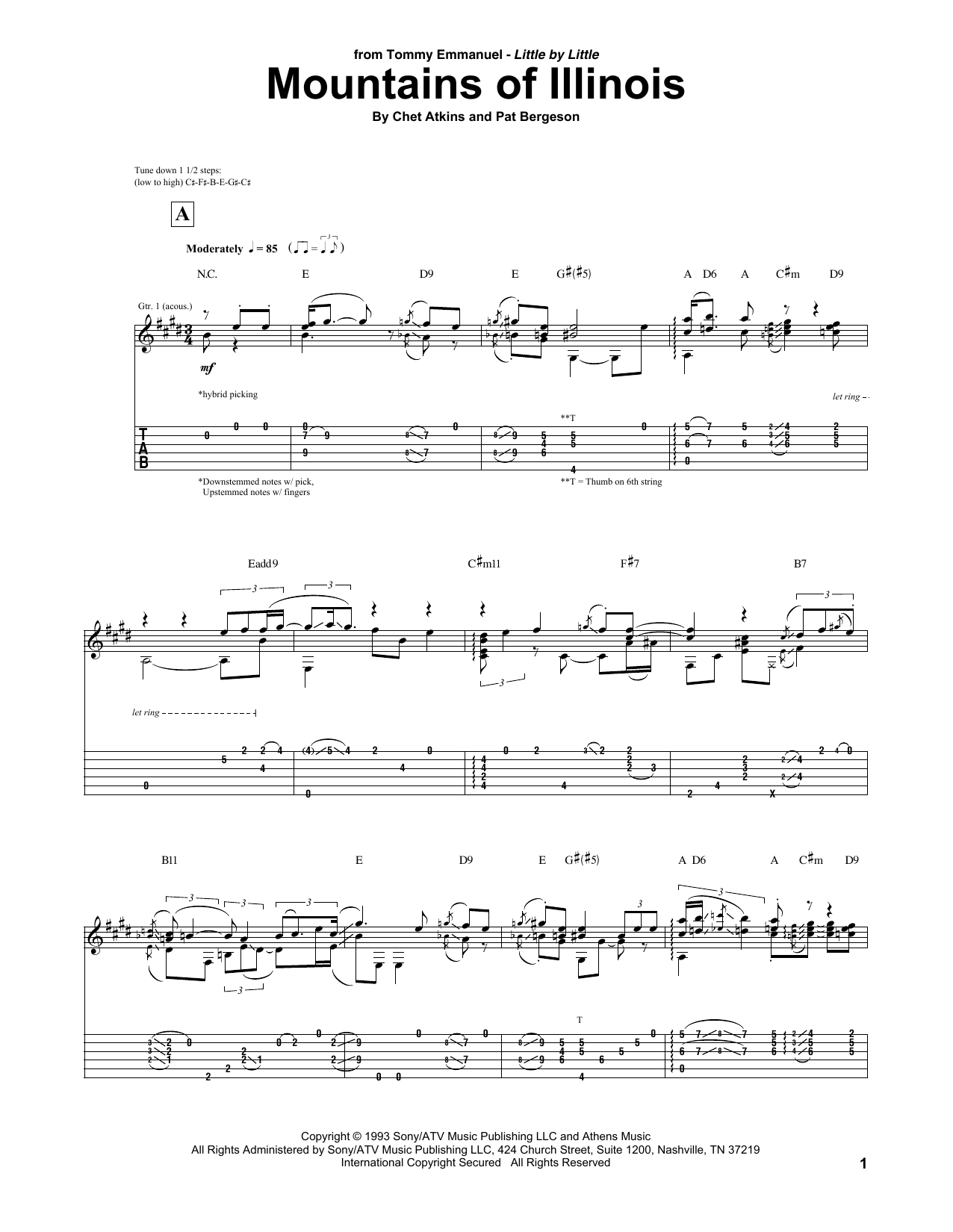 Download Tommy Emmanuel Mountains Of Illinois Sheet Music