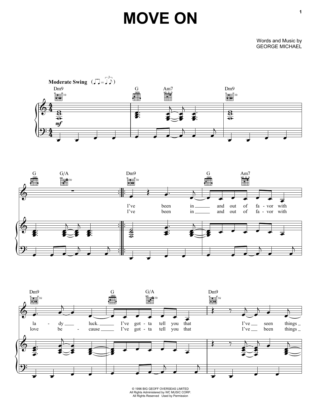Download George Michael Move On Sheet Music