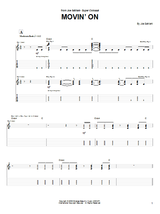 Download Joe Satriani Movin' On Sheet Music