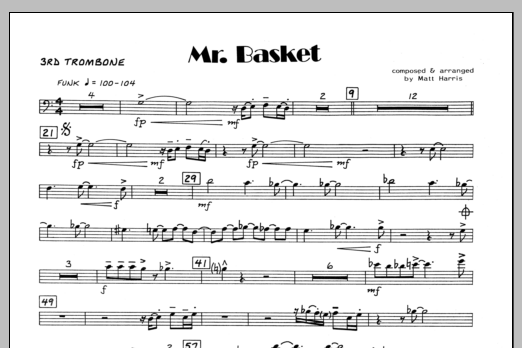 Download Matt Harris Mr. Basket - 3rd Trombone Sheet Music