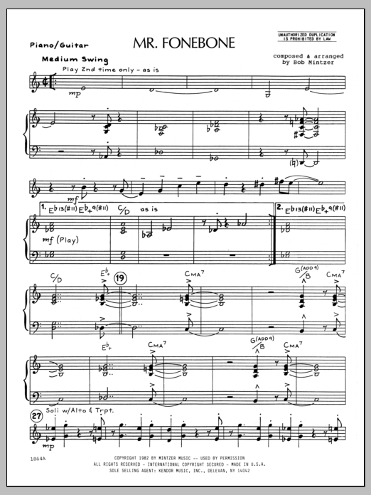 Download Bob Mintzer Mr. Fonebone - Piano Sheet Music
