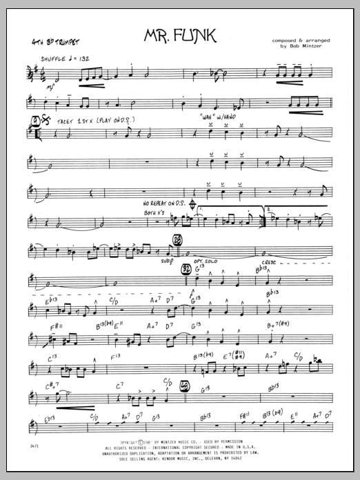 Download Bob Mintzer Mr. Funk - 4th Bb Trumpet Sheet Music