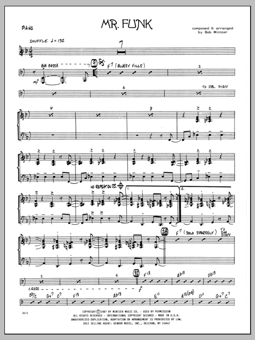Download Bob Mintzer Mr. Funk - Piano Sheet Music