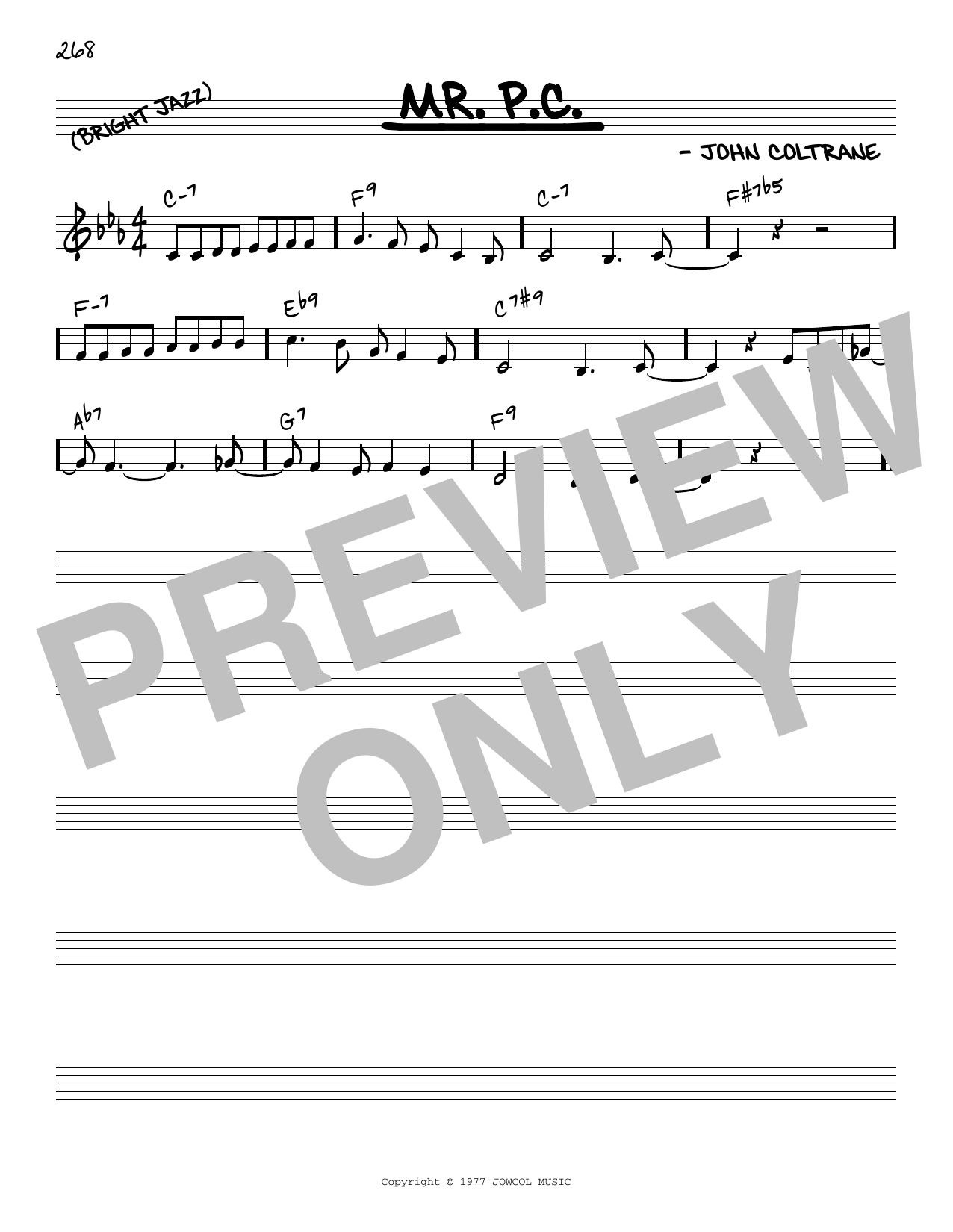 Download John Coltrane Mr. P.C. [Reharmonized version] (arr. J Sheet Music