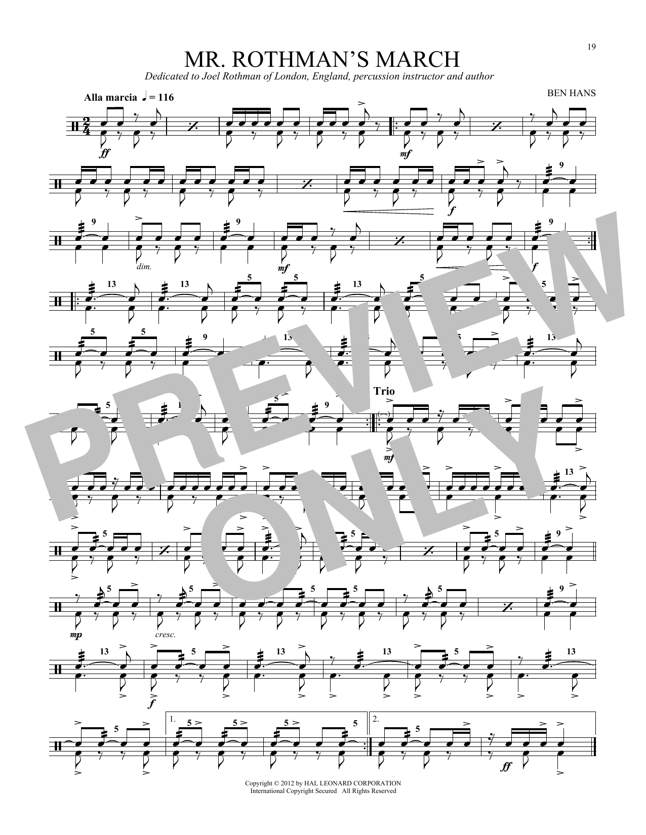 Download John S. Pratt Mr. Rothman's March Sheet Music