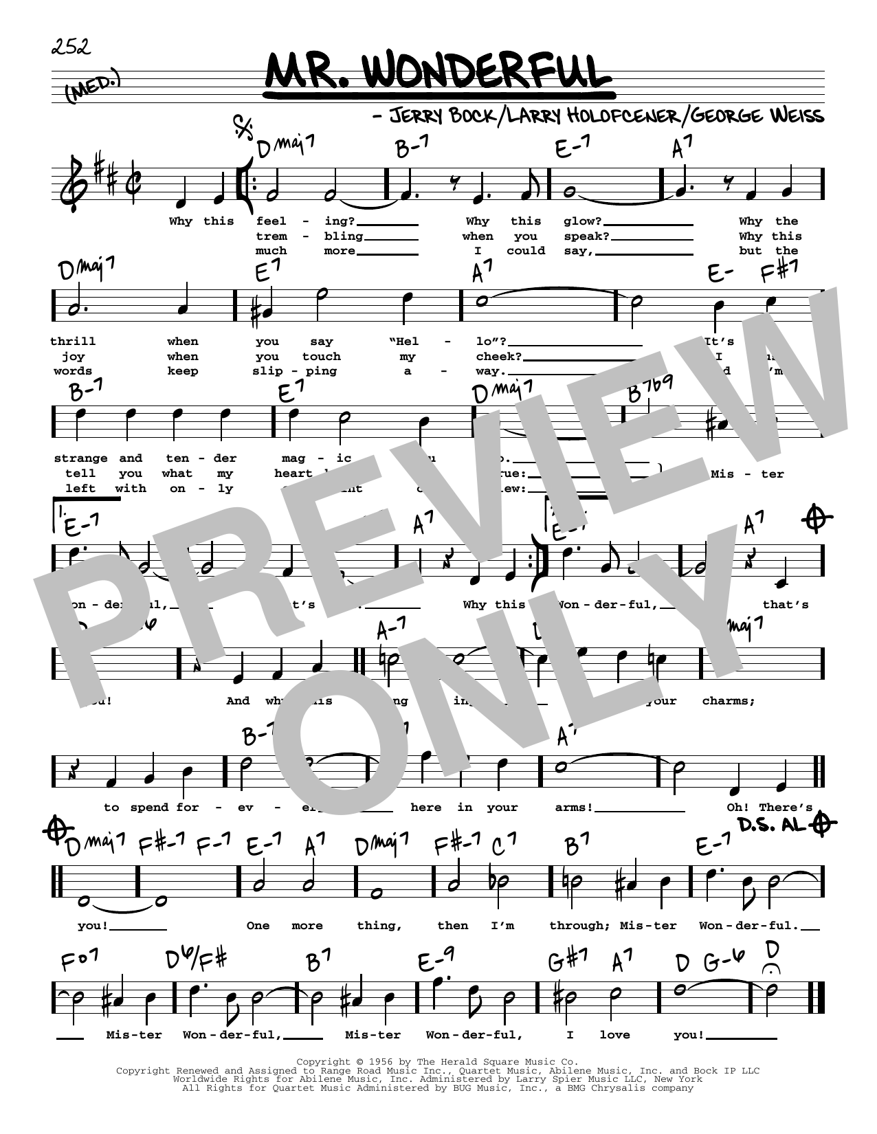 Download Peggy Lee Mr. Wonderful (High Voice) (from Mr. Wo Sheet Music
