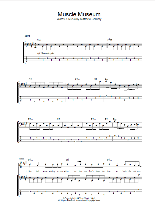 Download Muse Muscle Museum Sheet Music
