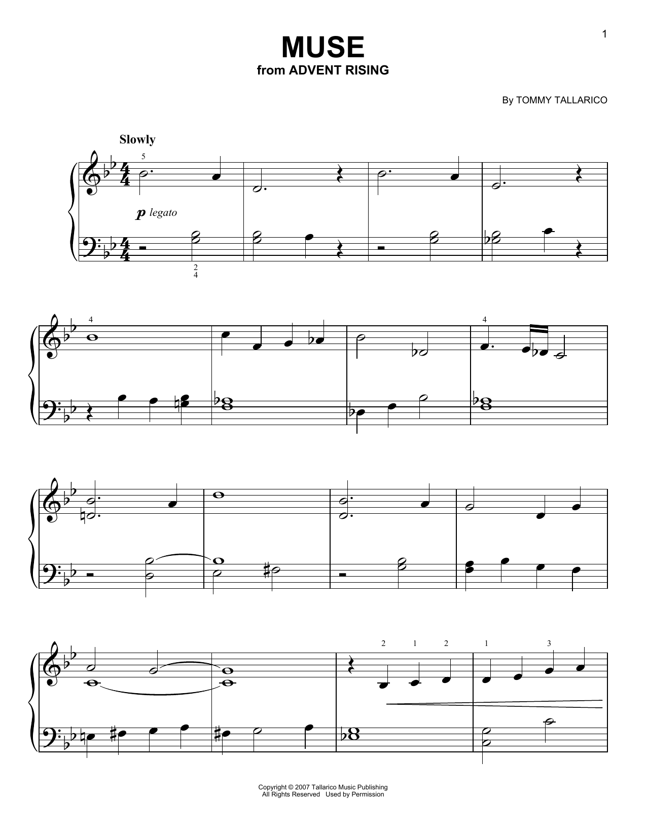 Download Tommy Tallarico Muse (from Advent Rising) Sheet Music