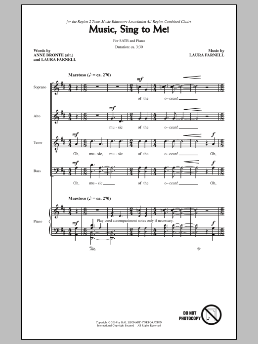 Download Laura Farnell Music, Sing To Me Sheet Music
