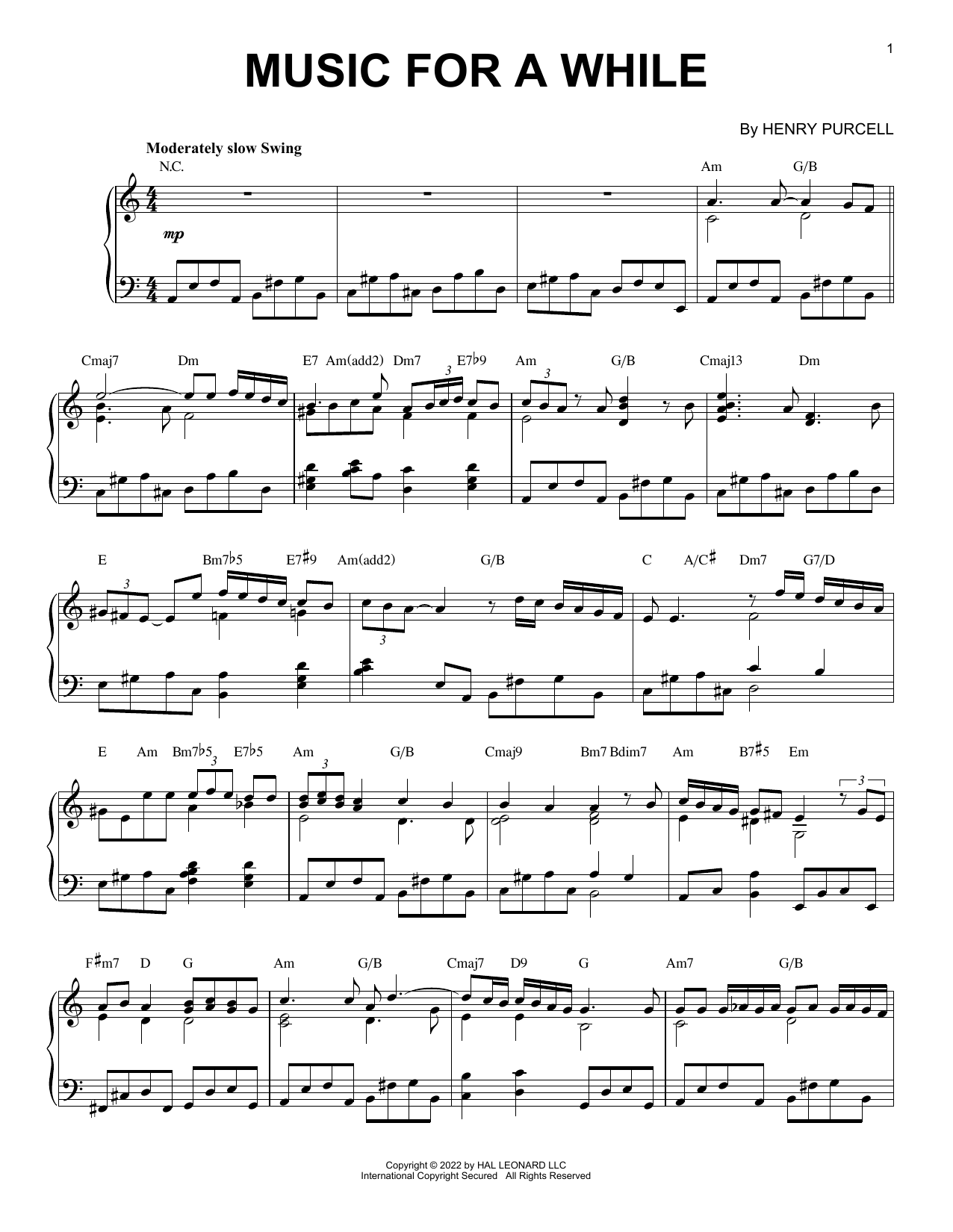 Download Henry Purcell Music For A While [Jazz version] (arr. Sheet Music