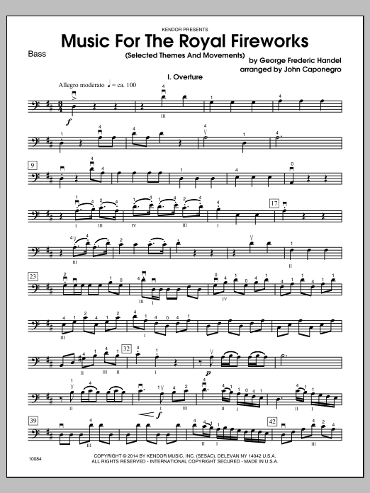 Download John Caponegro Music For The Royal Fireworks (Selected Sheet Music