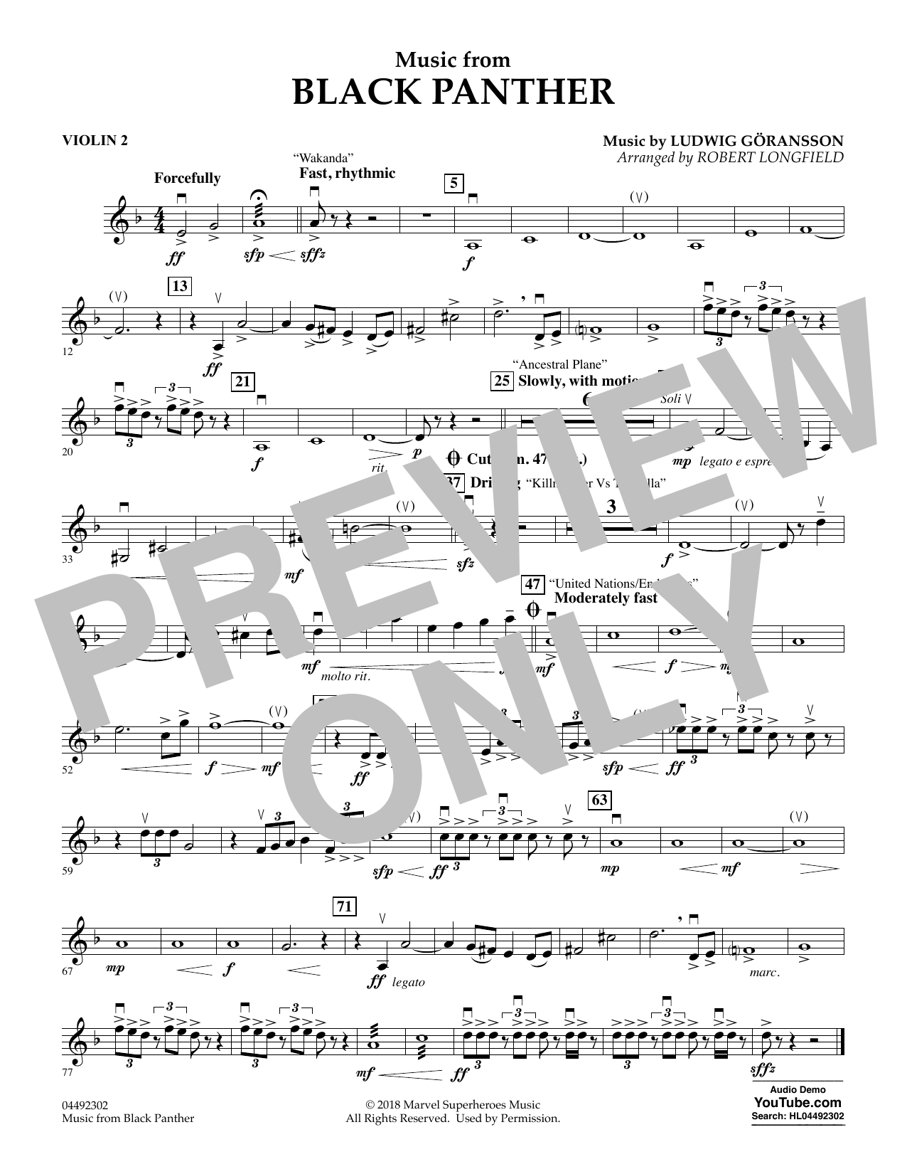 Download Ludwig Göransson Music from Black Panther (arr. Robert L Sheet Music