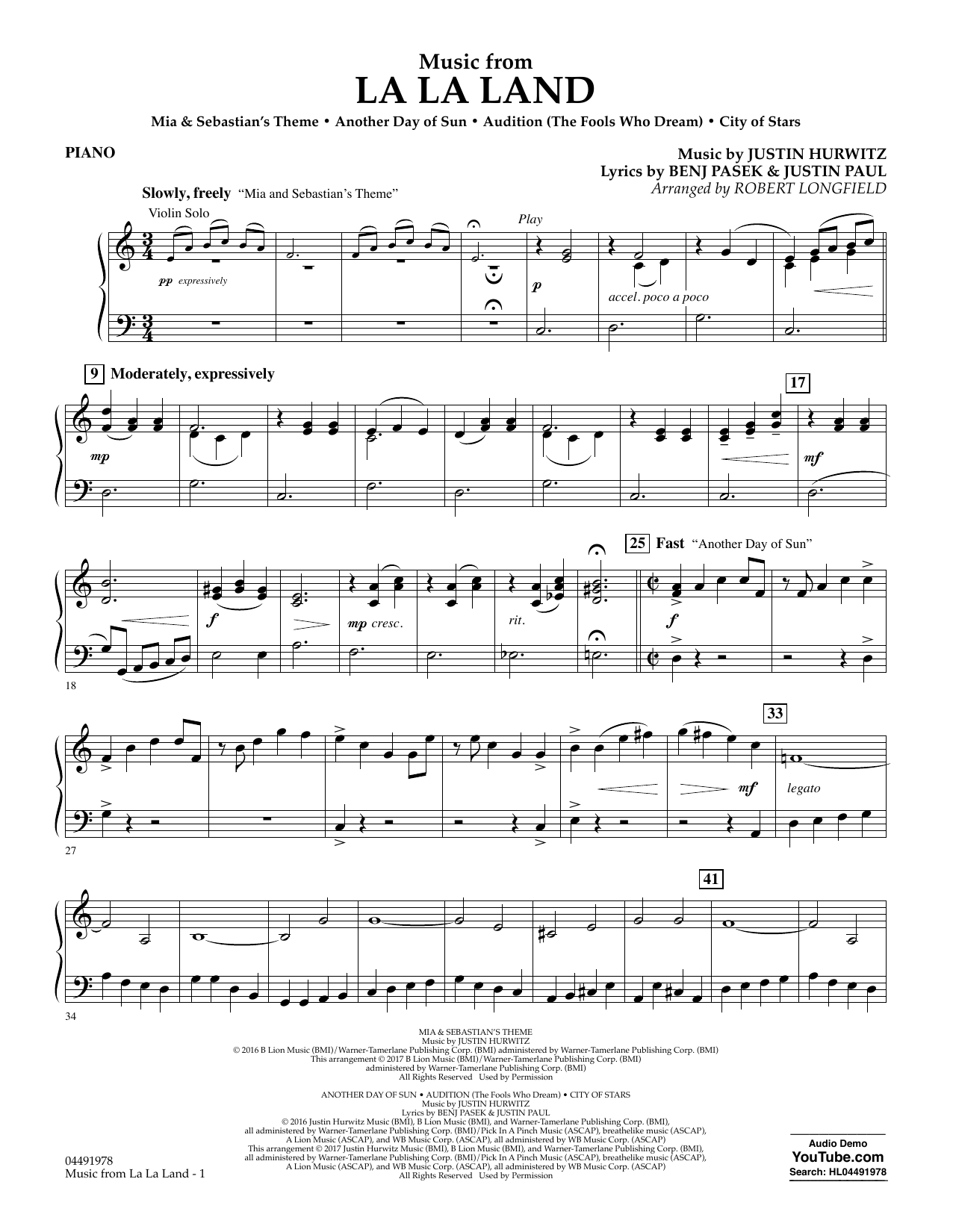 Download Robert Longfield Music from La La Land - Piano Sheet Music