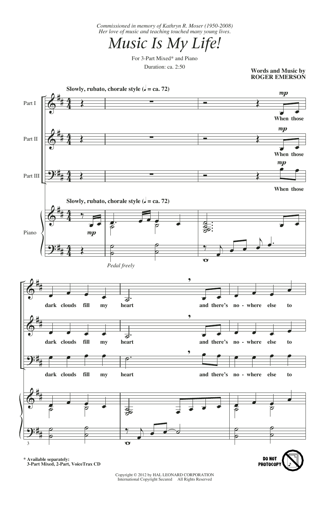 Download Roger Emerson Music Is My Life! Sheet Music