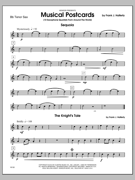 Download Halferty Musical Postcards (10 Saxophone Quartet Sheet Music