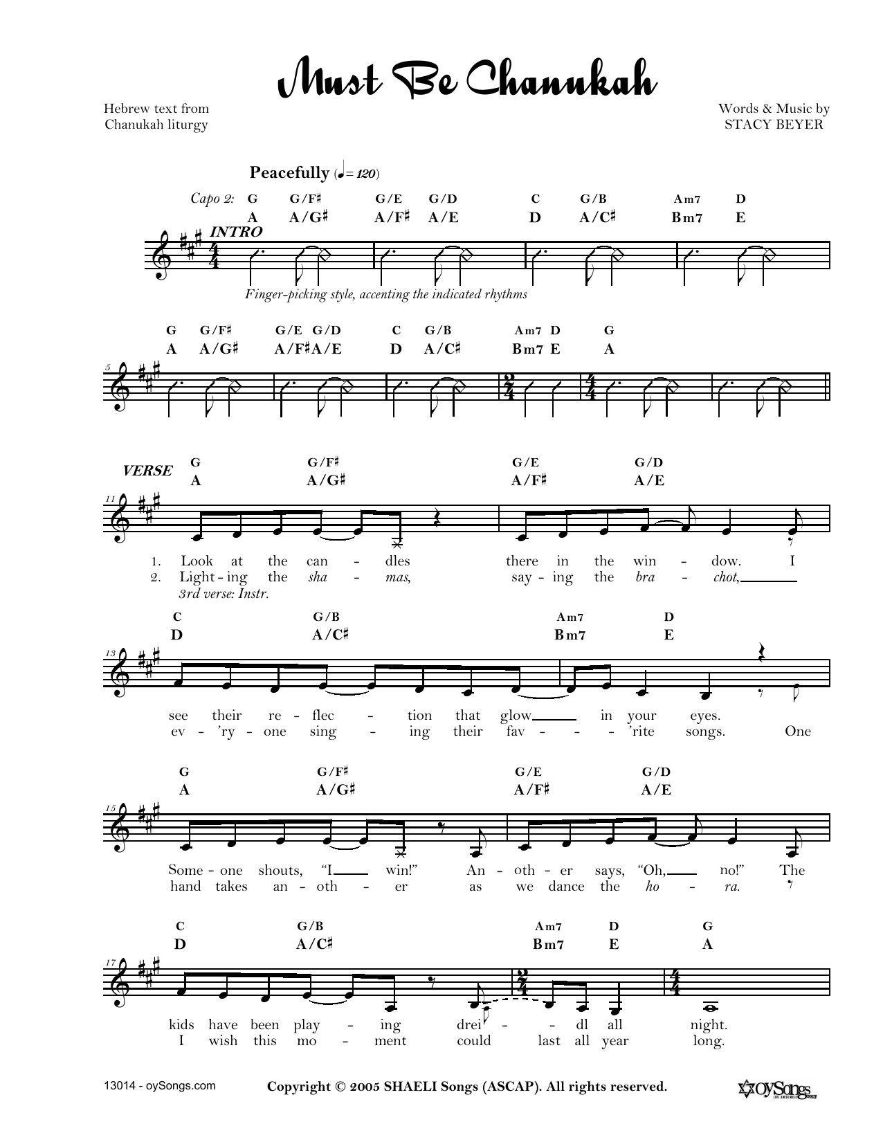 Download Stacy Beyer Must Be Chanukah Sheet Music