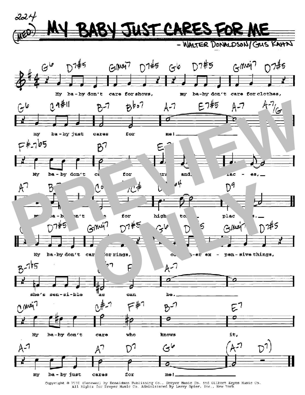 Download Nina Simone My Baby Just Cares For Me Sheet Music