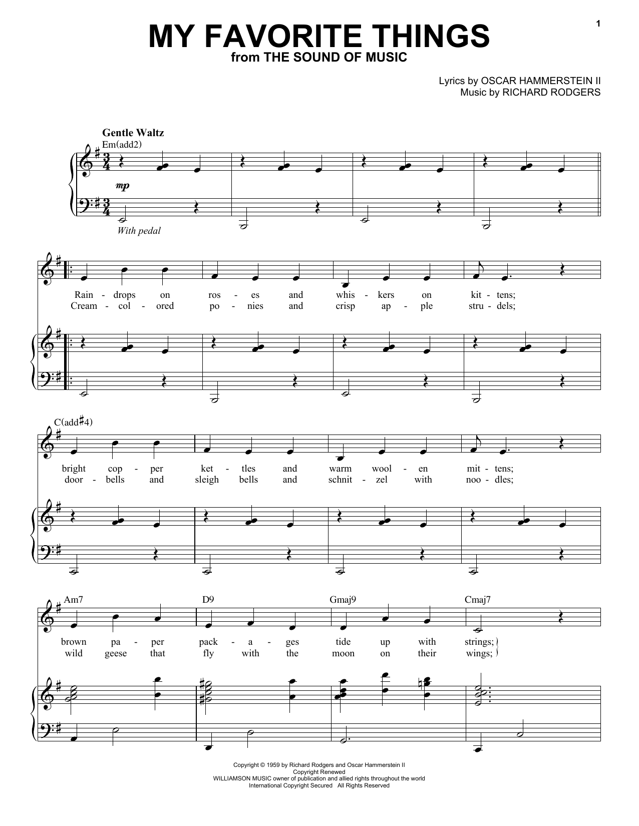 Download Andy Williams My Favorite Things Sheet Music