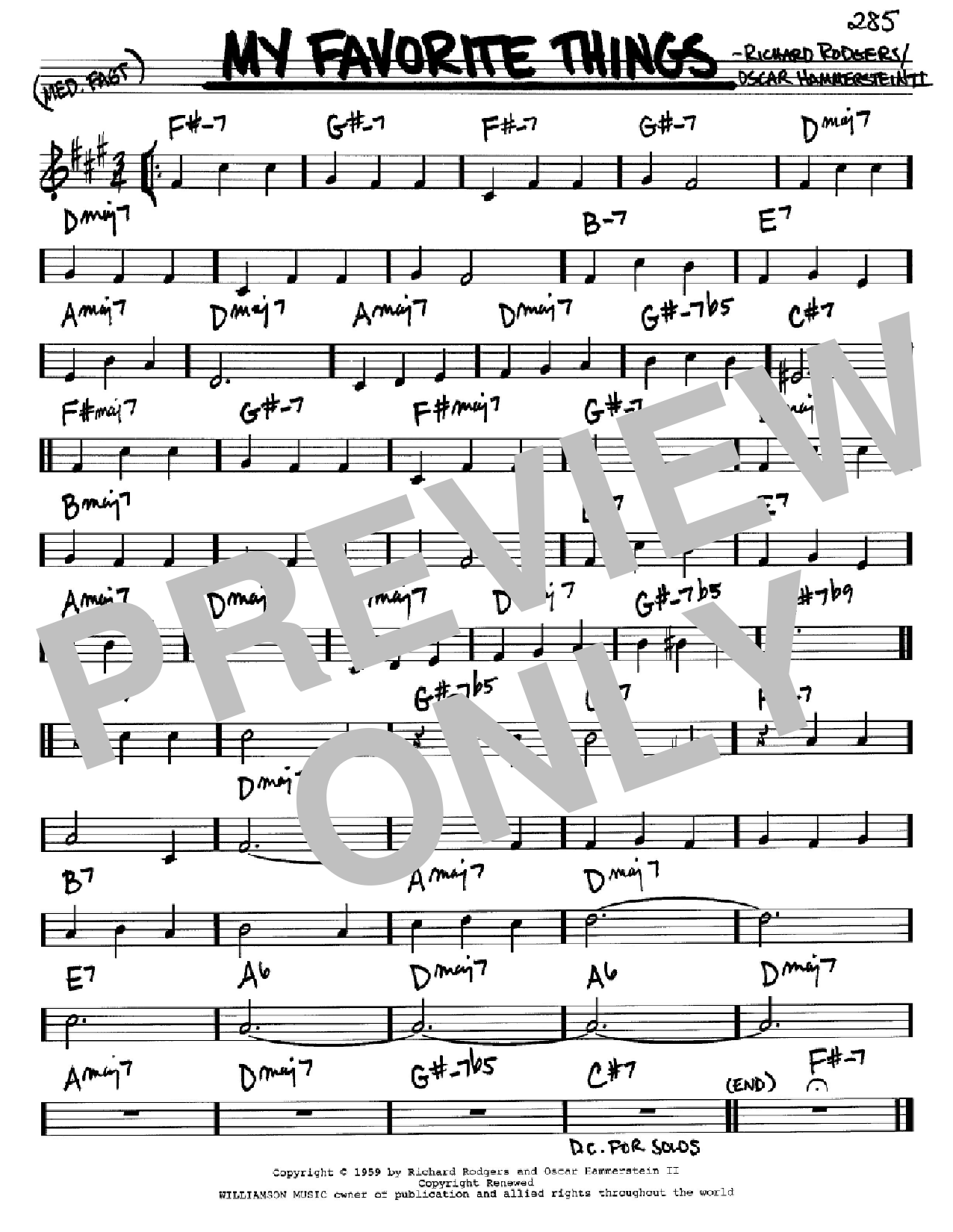 Download Rodgers & Hammerstein My Favorite Things Sheet Music