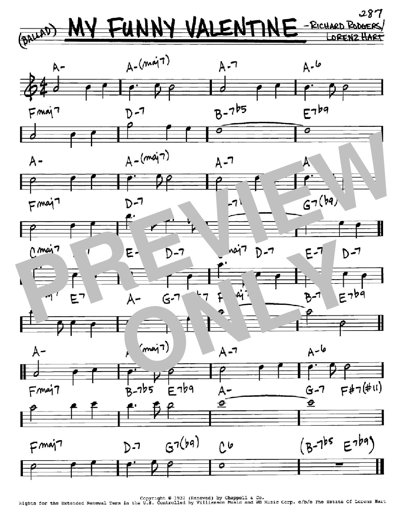 Download Rodgers & Hart My Funny Valentine Sheet Music
