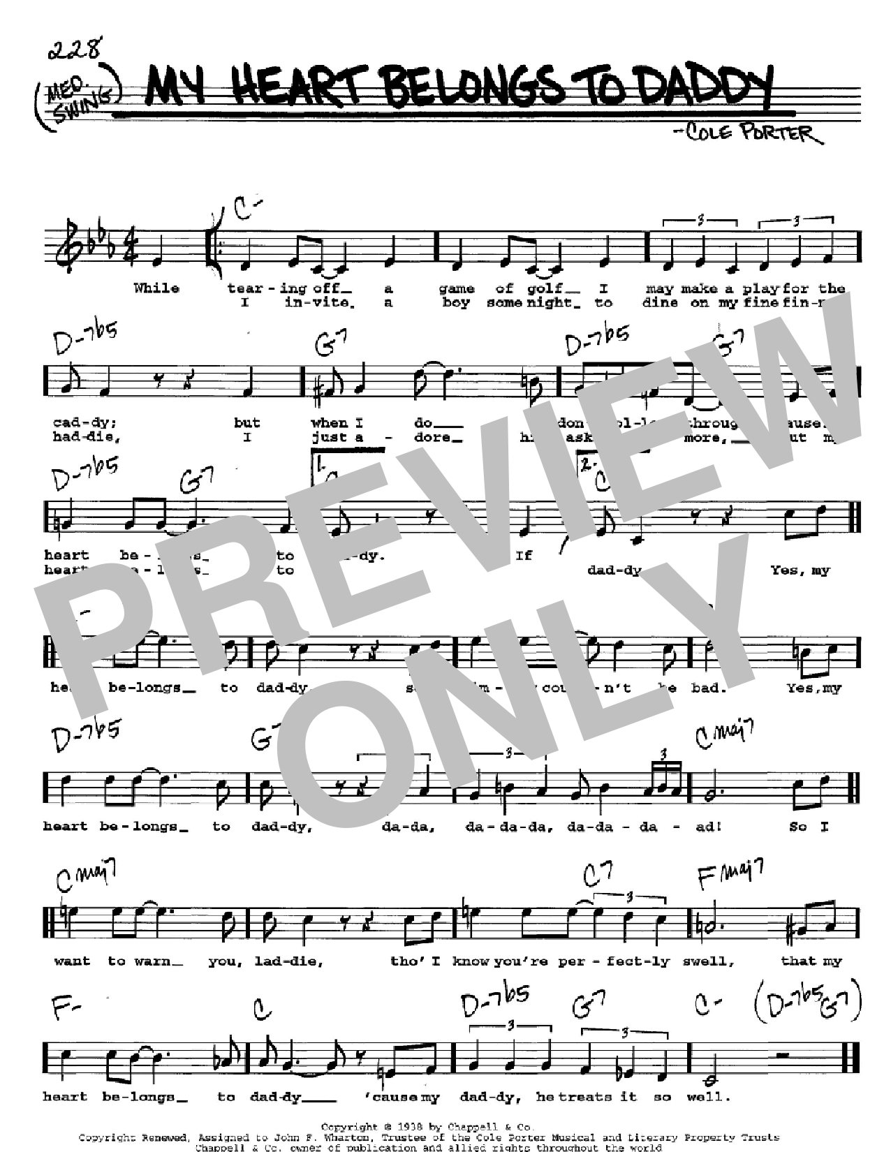 Download Cole Porter My Heart Belongs To Daddy Sheet Music