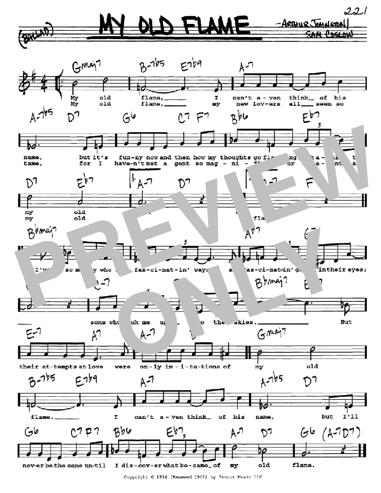 Download Peggy Lee My Old Flame Sheet Music