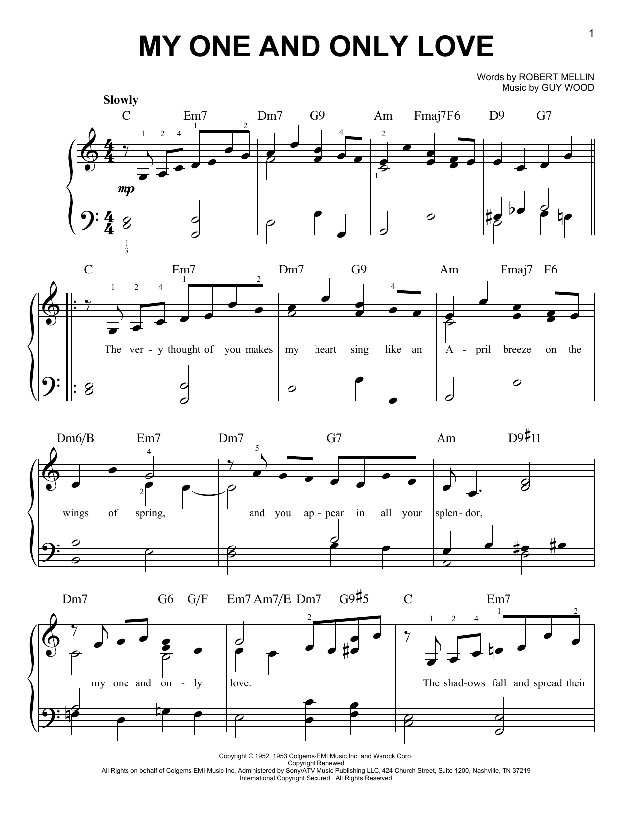 Download Louis Armstrong My One And Only Love Sheet Music