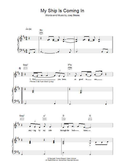 Download The Walker Brothers My Ship Is Comin' In Sheet Music