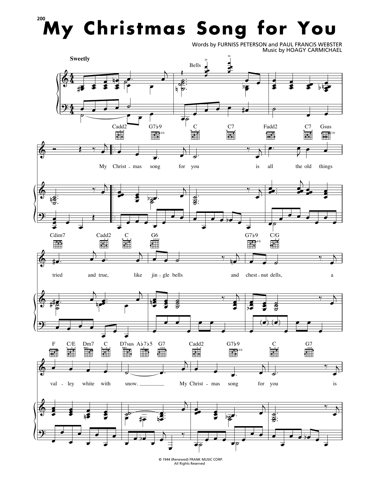 Download Hoagy Carmichael My Christmas Song For You Sheet Music