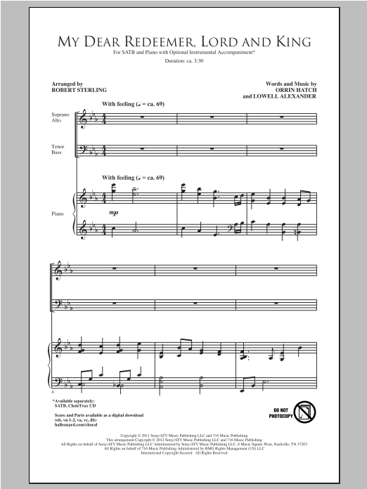 Download Lowell Alexander My Dear Redeemer, Lord And King (arr. R Sheet Music