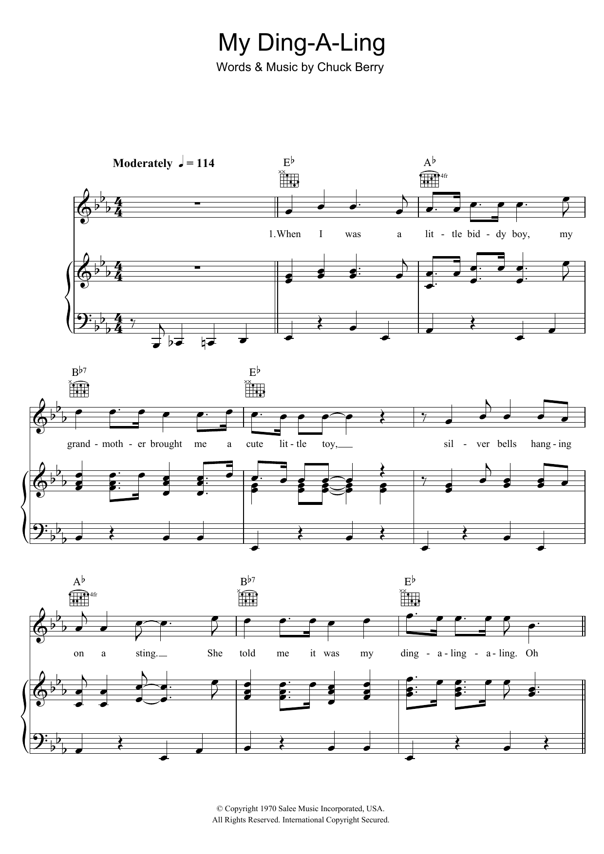 Download Chuck Berry My Ding-A-Ling Sheet Music