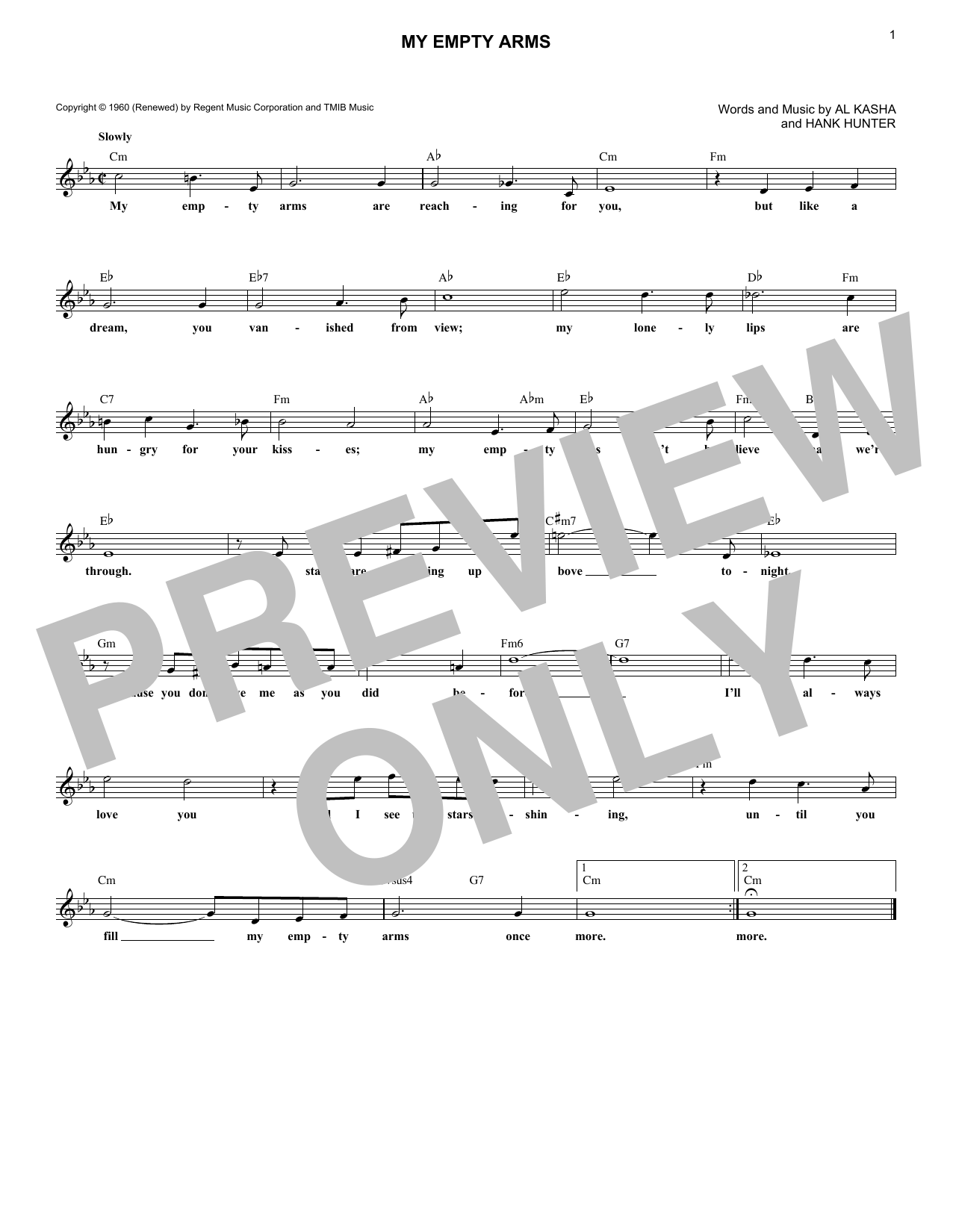 Download Jackie Wilson My Empty Arms Sheet Music