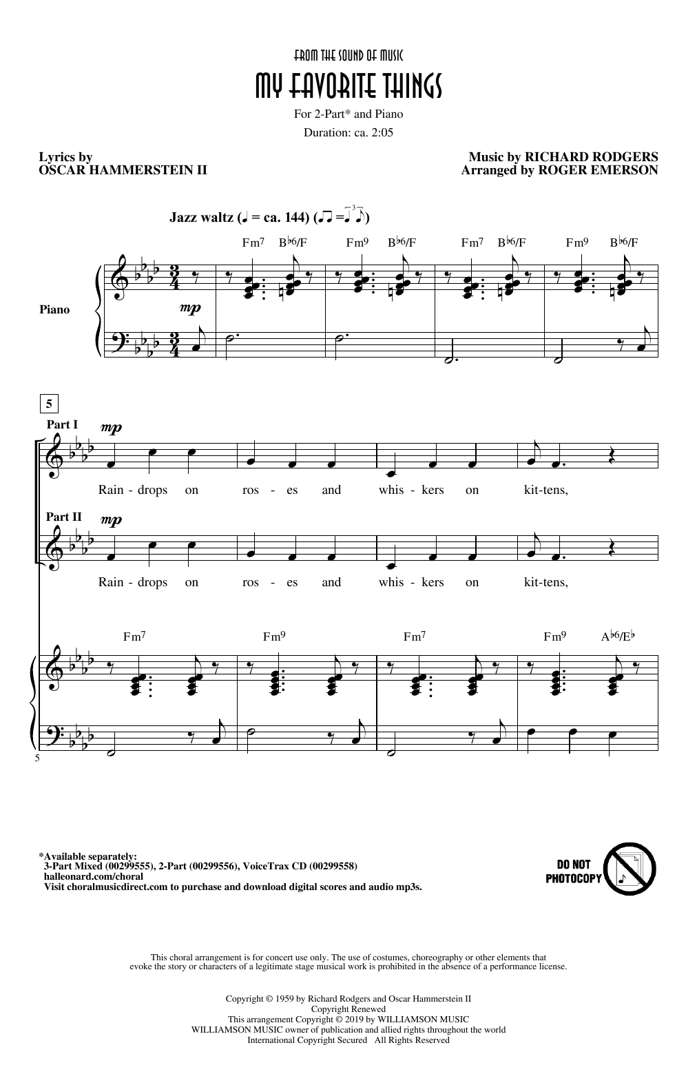 Download Rodgers & Hammerstein My Favorite Things (from The Sound Of M Sheet Music