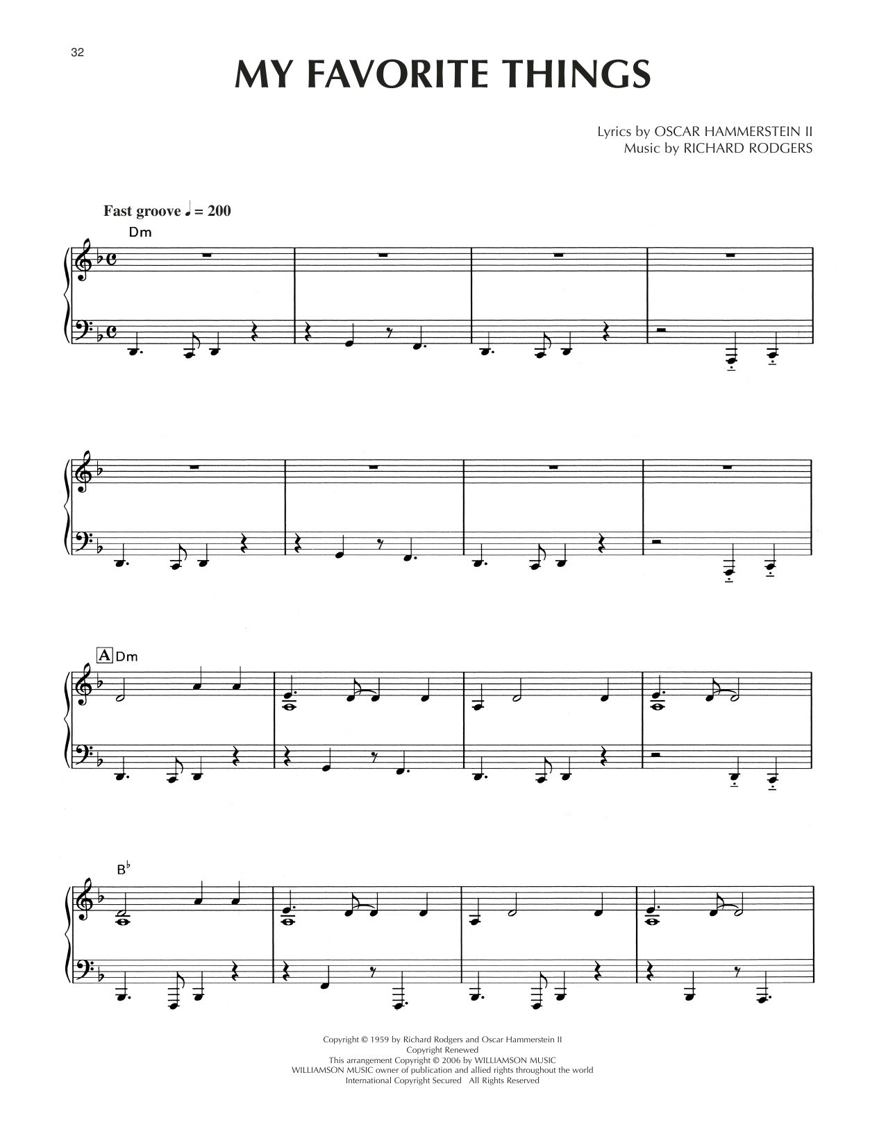 Download Rodgers & Hammerstein My Favorite Things [Jazz version] (from Sheet Music