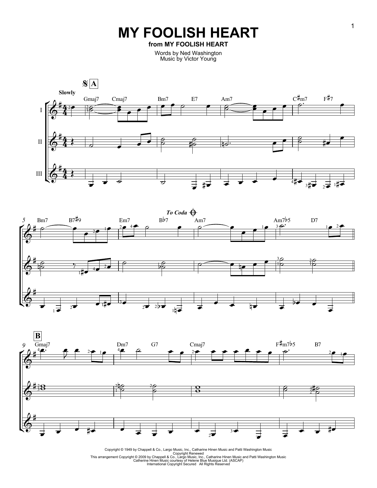 Download Victor Young My Foolish Heart Sheet Music